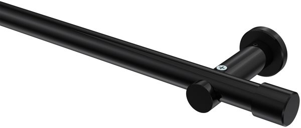 Gardinenstangen-Set Platon Santo 120 cm, 1-läufig (ohne Ringe), 20 mm Ø Schwarz