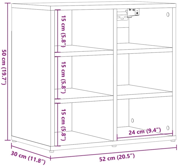 vidaXL Schuhschränke 2 Stk. Altholz-Optik 52x30x50 cm 857034 Bild 9