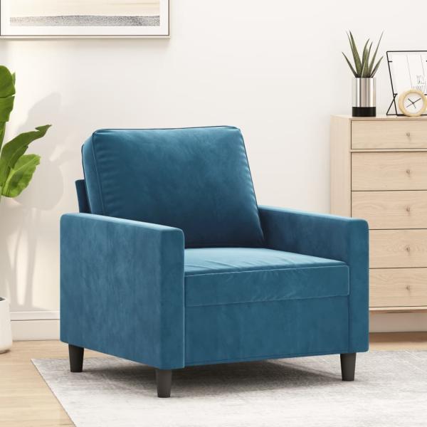 vidaXL Sessel Blau 60 cm Samt 359188