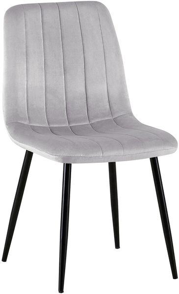Stuhl LENZ Samt - 88x45x53cm, grau, Metall Gestell Stühle Esszimmerstühle Stuhl Esszimmer Esstisch Stühle Küchenstuhl