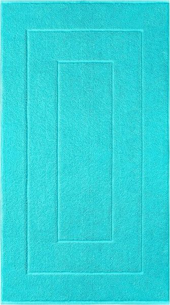 Lashuma Badematte London, Höhe 5 mm, schnell trocknend, Frottee, rechteckig, Badezimmer Matte robust 50x90 cm türkis