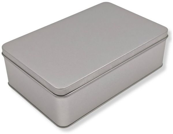 MediMuc Keksdose Klassiker Vorratsdose mit Stülpdeckel Flach, Metalldose