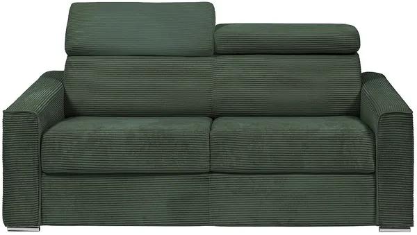 Vente-unique - VIZIR Sofa SamtStoff Grün - B 223 cm94 cm x H 110 cm95 cm x L 216 cm