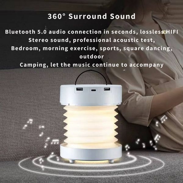 Diyarts Smarte LED-Leuchte, LED fest integriert, Warmweiß, Naturweiß und Kaltweiß, Campinglampe mit Bluetooth, 3 Lichtfarben, tragbar & dimmbar