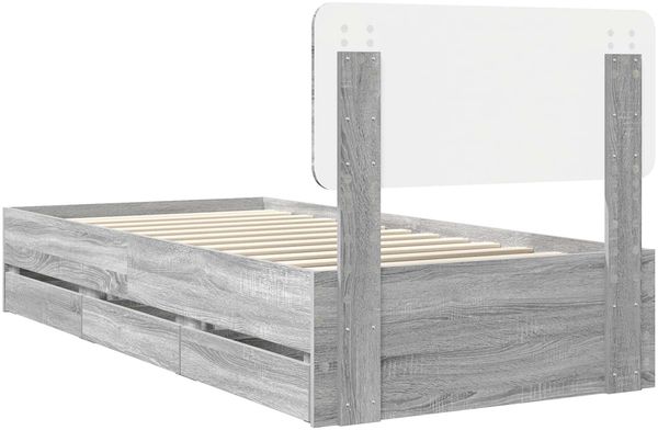 vidaXL Bettrahmen Graues Sonoma 100 x 200 cm Holzwerkstoff 3412218 Bild 10