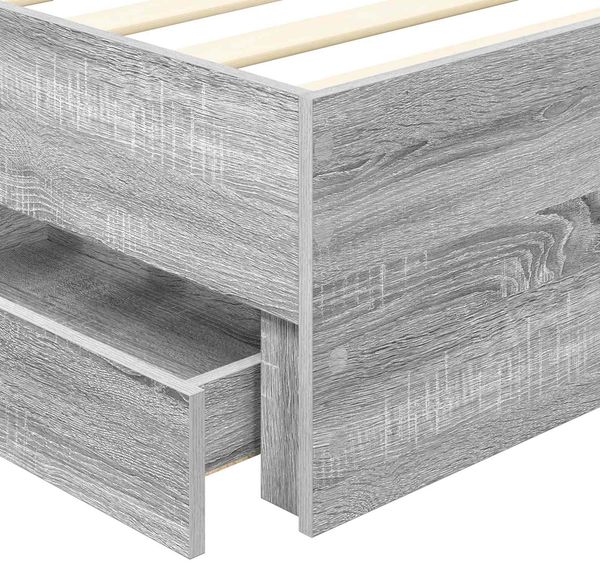 vidaXL Bettrahmen Graues Sonoma 100 x 200 cm Holzwerkstoff 3412218 Bild 11