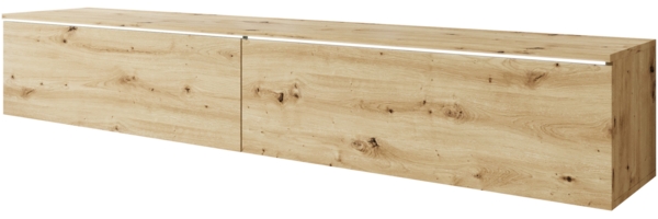 TV-Lowboard Stone 180, mit weißer LED Beleuchtung, Farbe: Artisan Eiche