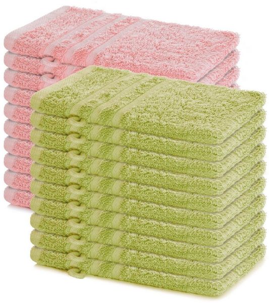 Lavea Waschhandschuh 20er Set Waschhandschuhe, 15x21 cm, Elena-Frottierserie, Waschlappen, (20-St), 500 g/m² Frottier, weich & saugstark, pflegeleicht