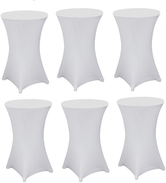 6x Julido Stehtischhusse Husse Stretch Weiß Ø 70cm Bistrotisch Stehtische