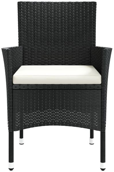 vidaXL Gartenstühle mit Kissen 4 Stk. Poly Rattan Schwarz 316688 Bild 4