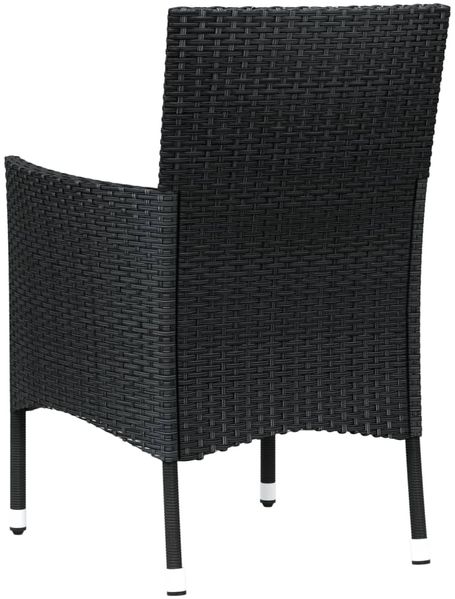 vidaXL Gartenstühle mit Kissen 4 Stk. Poly Rattan Schwarz 316688 Bild 6