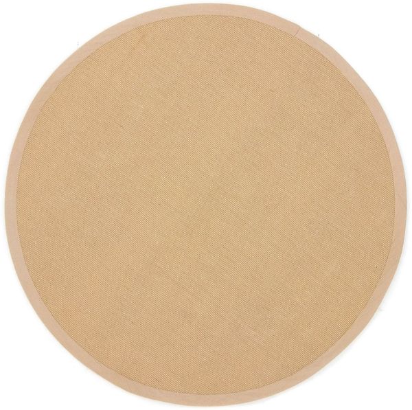 carpetfine Sisalteppich Sisal, rund, Höhe: 5 mm, mit farbiger Bordüre, Anti-Rutsch Rückseite