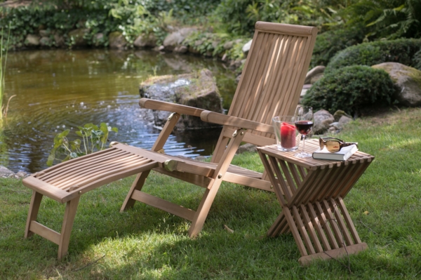 deVries Beistelltisch/Hocker "WOODIE" aus Teakholz klappbar Größe 41 x 33 x 45 cm Bild 2