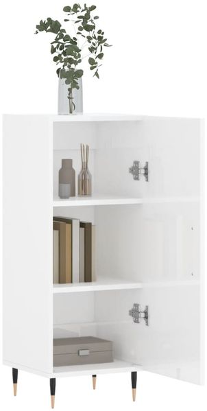 Sideboard, Kommode Hochglanz-Weiß 34,5x34x90 cm Holzwerkstoff j1779p Bild 4