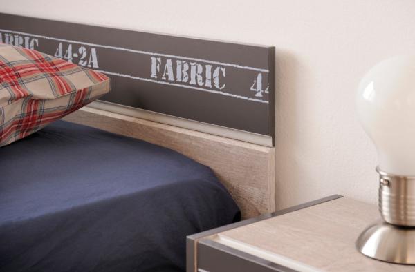 Fabric 14 Parisot 4-tlg grau mit Bett + Bettschubkasten + Nachttisch + Kommode Bild 2