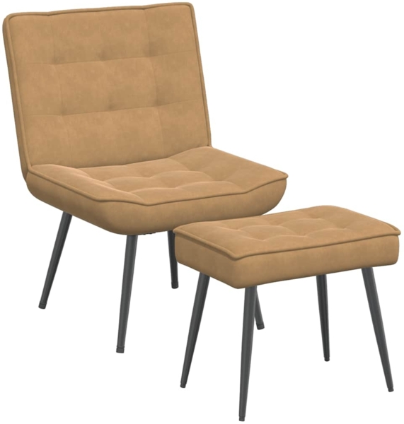 vidaXL Relaxsessel mit Hocker Braun Samt 4012334