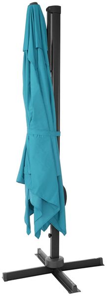 Gastronomie-Ampelschirm HWC-A96, Sonnenschirm 3x3m (Ø4,24m) Polyester Alu/Stahl 23kg ~ türkis ohne Ständer Bild 4