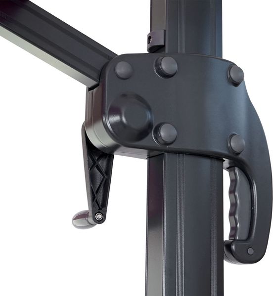 Gastronomie-Ampelschirm HWC-A96, Sonnenschirm 3x3m (Ø4,24m) Polyester Alu/Stahl 23kg ~ türkis ohne Ständer Bild 6