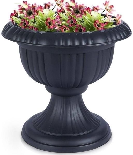 Blumentopf Garten Kunststoff grau 39x36 cm