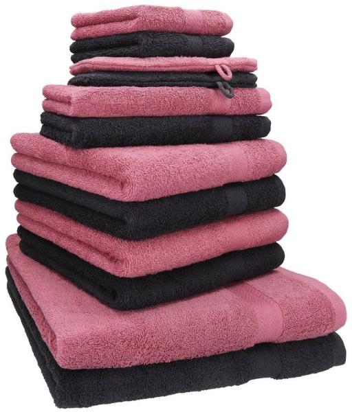 Betz Handtuch Set 12-TLG. Handtuch Set Premium Farbe Graphit/Beere, 100% Baumwolle (12-St)