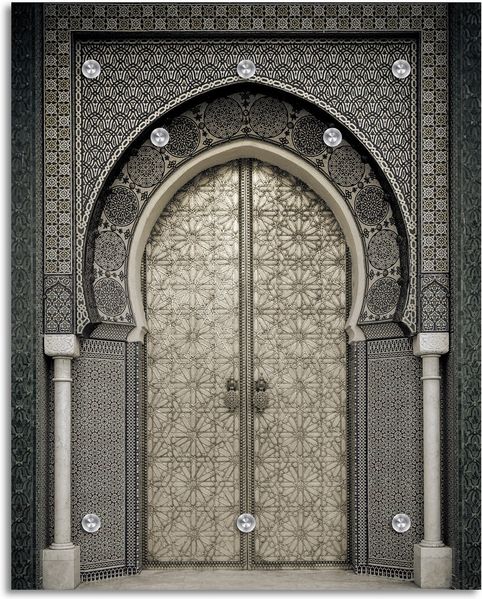 Queence Garderobe - "Anil" Druck auf hochwertigem Arcylglas inkl. Edelstahlhaken und Aufhängung, Format: 100x120cm