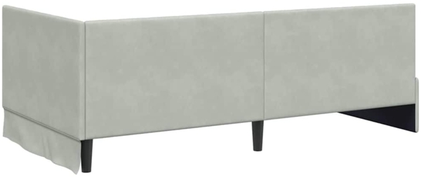 vidaXL Eckbettgestell mit Kopfteil Hellgrau 90 cm x 200 cm Stoff 42016307 Bild 6