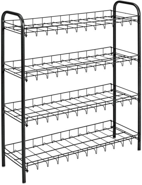 Metaltex Schuhregal mit 4 Ebenen Shoe 4 Schwarz 430404