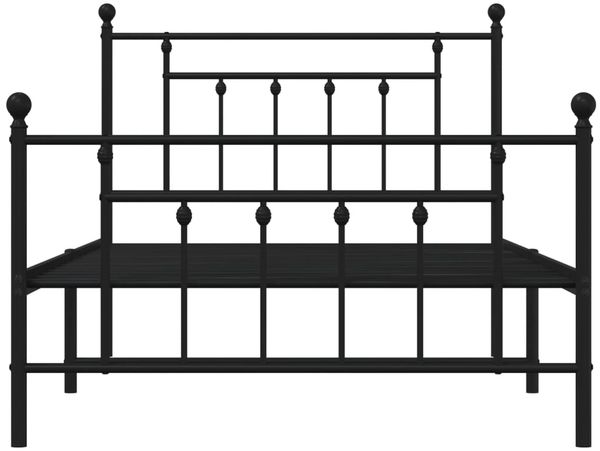 vidaXL Bettgestell mit Kopf- und Fußteil Metall Schwarz 107x203 cm 353551 Bild 6