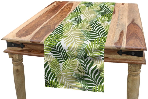 Abakuhaus Tischläufer Esszimmer Küche Rechteckiger Dekorativer Tischläufer, Frühling Tropic exotische Palmen