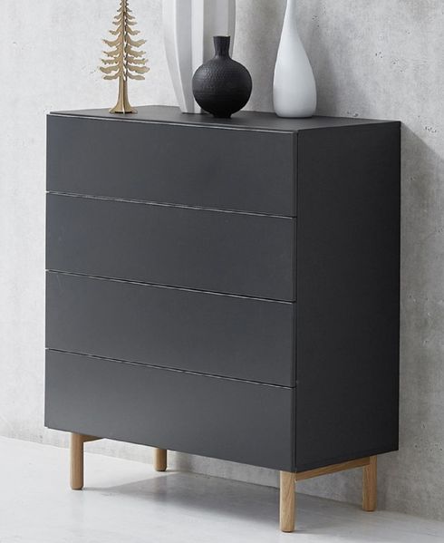 Kommode >Redditch< in Anthrazit aus Metall - 80x95x41cm (BxHxT)