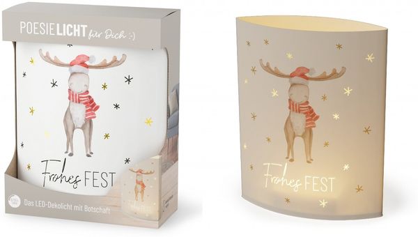 Deko Lampe Leuchte Batterie Poesielicht für Dich la vida Geschenk Elch 6291751