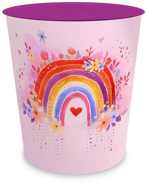 itenga Papierkorb itenga Papierkorb für Kinder - Motiv Regenbogen - RAINBOW DREAMS - ca.