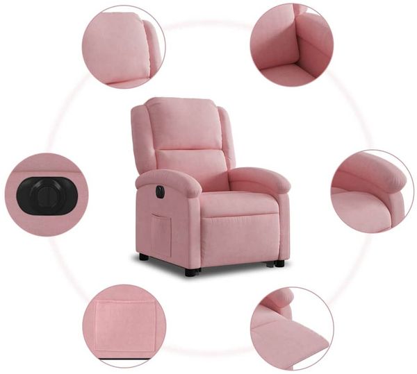vidaXL Relaxsessel mit Aufstehhilfe Elektrisch Rosa Samt 3204326 Bild 6