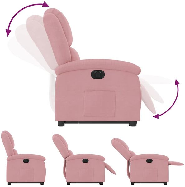 vidaXL Relaxsessel mit Aufstehhilfe Elektrisch Rosa Samt 3204326 Bild 5