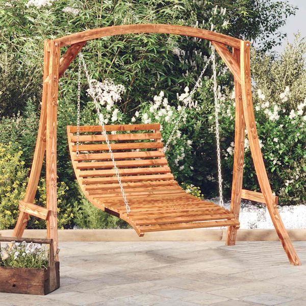 vidaXL Hollywoodschaukel Massivholz Fichte mit Teak-Finish 3200615