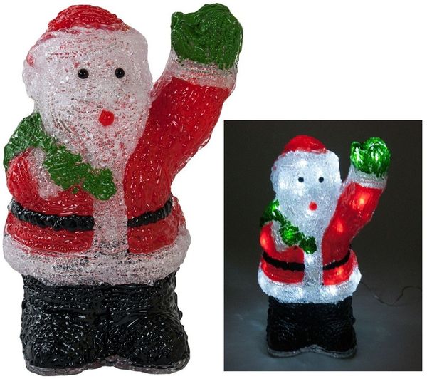 LED Deko Weihnachtsmann mit 40 weißen LED's