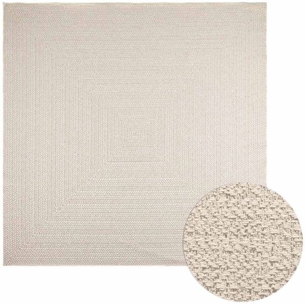 vidaXL Teppich ZIZUR Creme 240x240 cm Jute-Optik Indoor und Outdoor 4010369