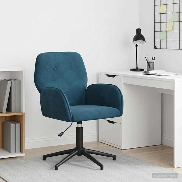 vidaXL Drehstuhl 54 x 55 x 90 cm Blau Samt (V) 42034351