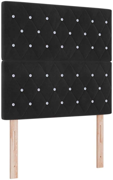 vidaXL LED Boxspringbett mit Matratze Schwarz 120 x 200 cm Stoff 3343240 Bild 1