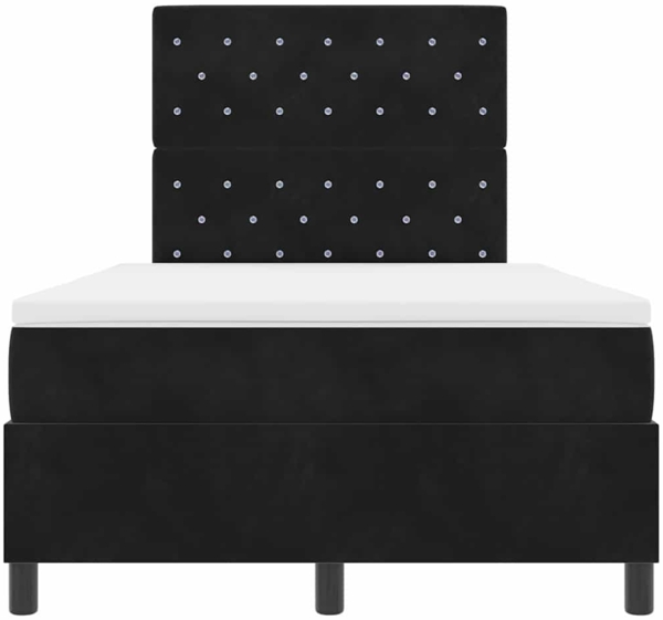 vidaXL LED Boxspringbett mit Matratze Schwarz 120 x 200 cm Stoff 3343240 Bild 7