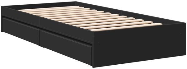 vidaXL Bettgestell mit Schubladen Schwarz 90x190 cm Holzwerkstoff 3280707 Bild 3
