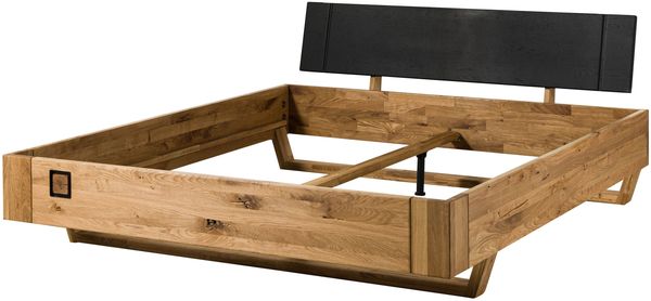 Bett Wildeiche 200x200x81 natur geölt/lackiert KITZBÜHEL #143