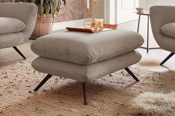 KAWOLA Hocker CHARME Hockerbank Cord taupe 45 x 60 x 90 cm