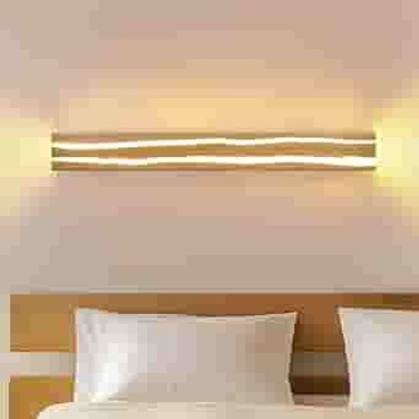 ZMH LED Wandlampe Innen Holz 80 cm 13 W Warmweiß 3000 K Modern Lange Nachtlampe Für Wohnzimmer Flur Schlafzimmer Restaurant Café