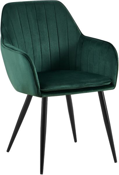 Esszimmerstuhl SULIS - Samt Grün 60x86x57 cm Schwarz | Essstühle Esszimmerstühle Küchenstühle Wohnzimmerstühle