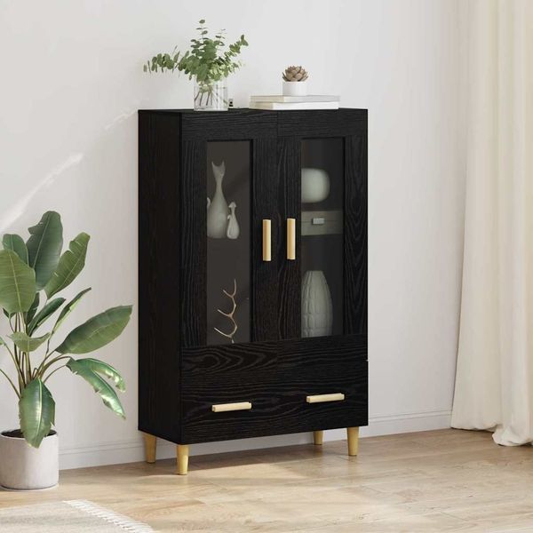 vidaXL Highboard Schwarz Eichen-Optik 70 x 31 x 115 cm Holzwerkstoff 880853
