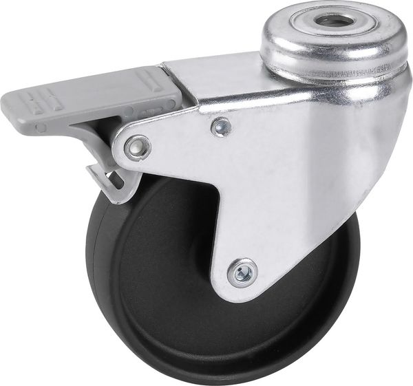 Apparate-Lenkrolle mit Totalfeststeller 75 x 24 mm Tragkr. 60 kg