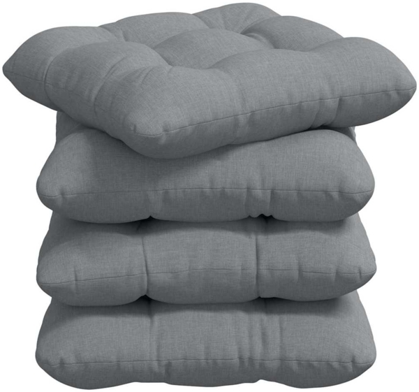 vidaXL Sitzkissen 4 pcs Hellgrau 40 x 40 x 12 cm Stoff 42015060