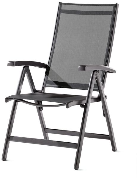 Sieger Salerno Klappsessel mit Polyesterbeschichtung, Aluminium Eisengrau 62 x 109 x 71 cm