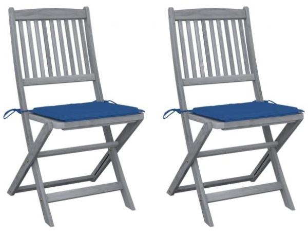 vidaXL Klappbare Gartenstühle 2 Stk. mit Kissen Massivholz Akazie 3064546 Bild 1